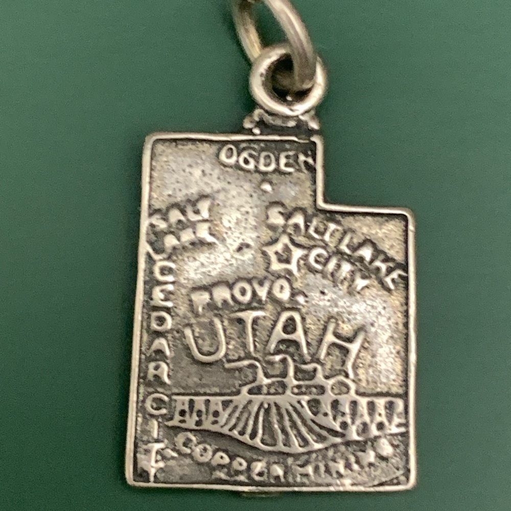.925 Utah State Sterling Silver Jewelry Charm #Salt Lake City #travel